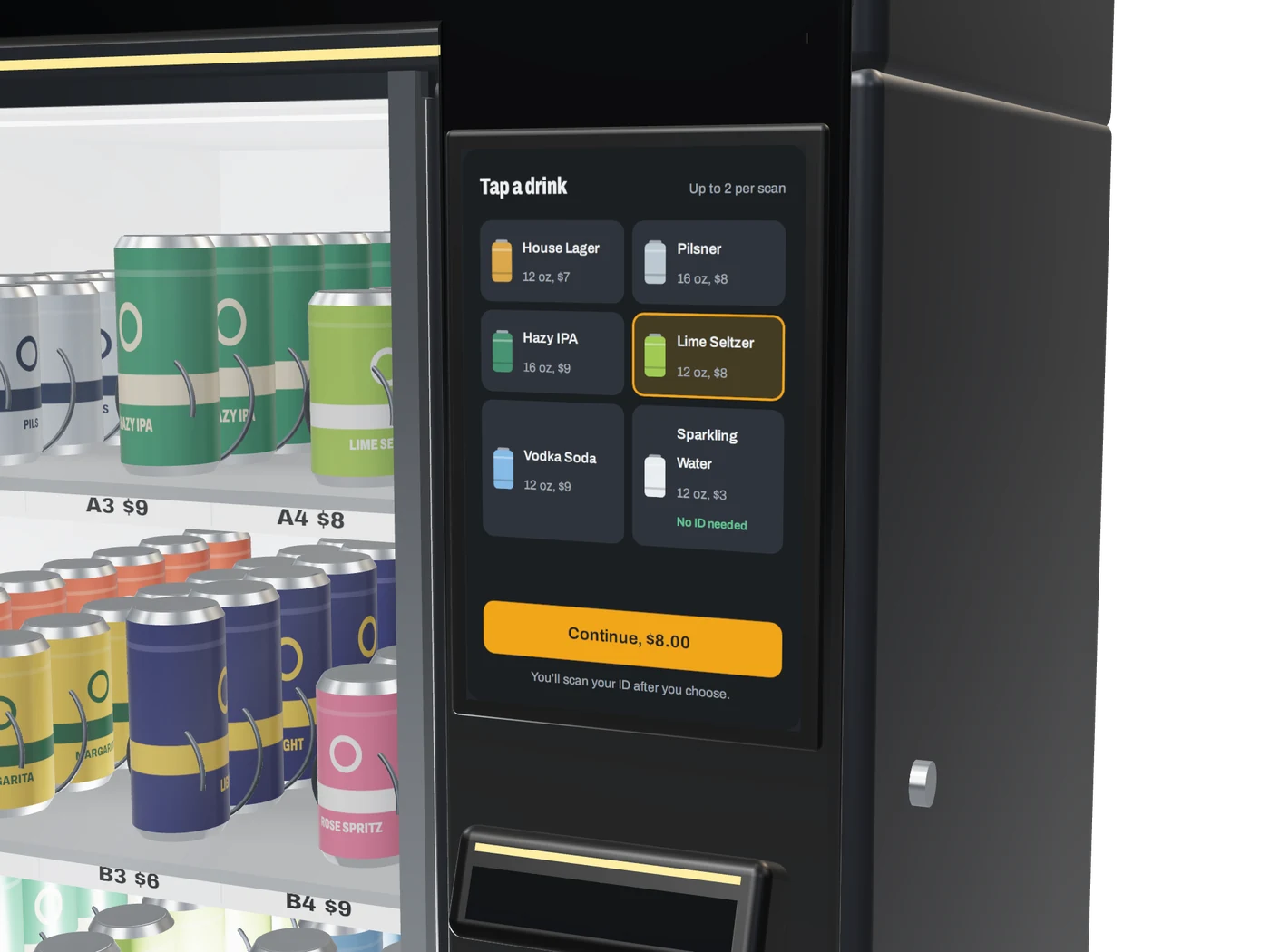 DrinkDock touchscreen